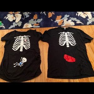 His and hers skeleton shirt Halloween Costume (one is maternity!)